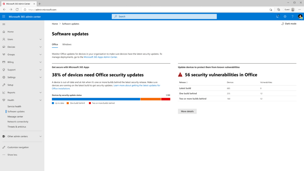Microsoft 365 admin center updates