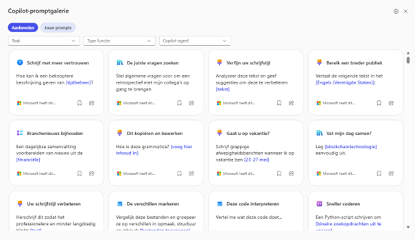 Copilot for Microsoft 365 Promptgids 2 Prompt Gallery