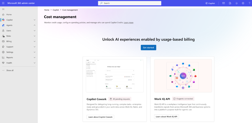 copilot cost management dashboard
